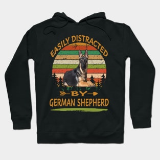 Easily Distracted By German Shepherd Vintage Hoodie